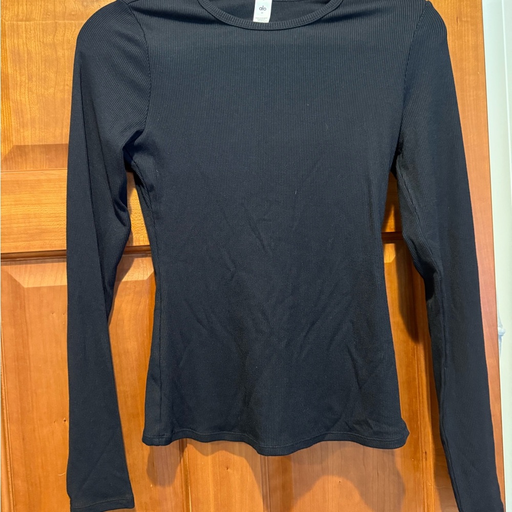 ALO Yoga Black modal ribbed long sleeve medium